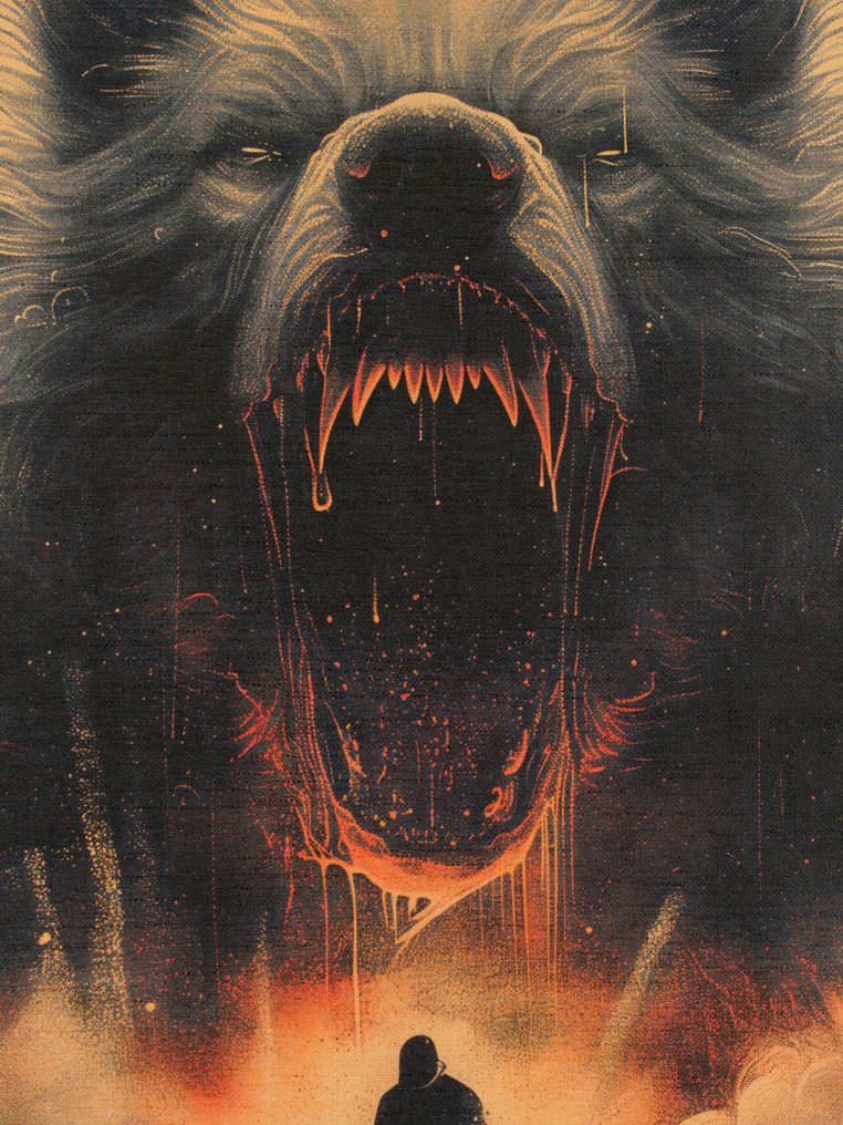 神曲 - 独一无二的作品——‘地狱守护者地狱犬’ - 挂毯  - 69 cm - 102 cm #1.0