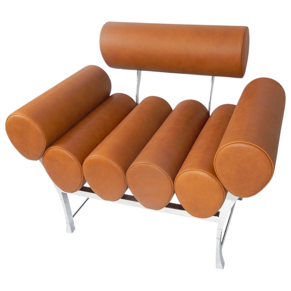 扶手椅子 - Kamed UOVO - 小牛皮 - 不锈钢 #1.0