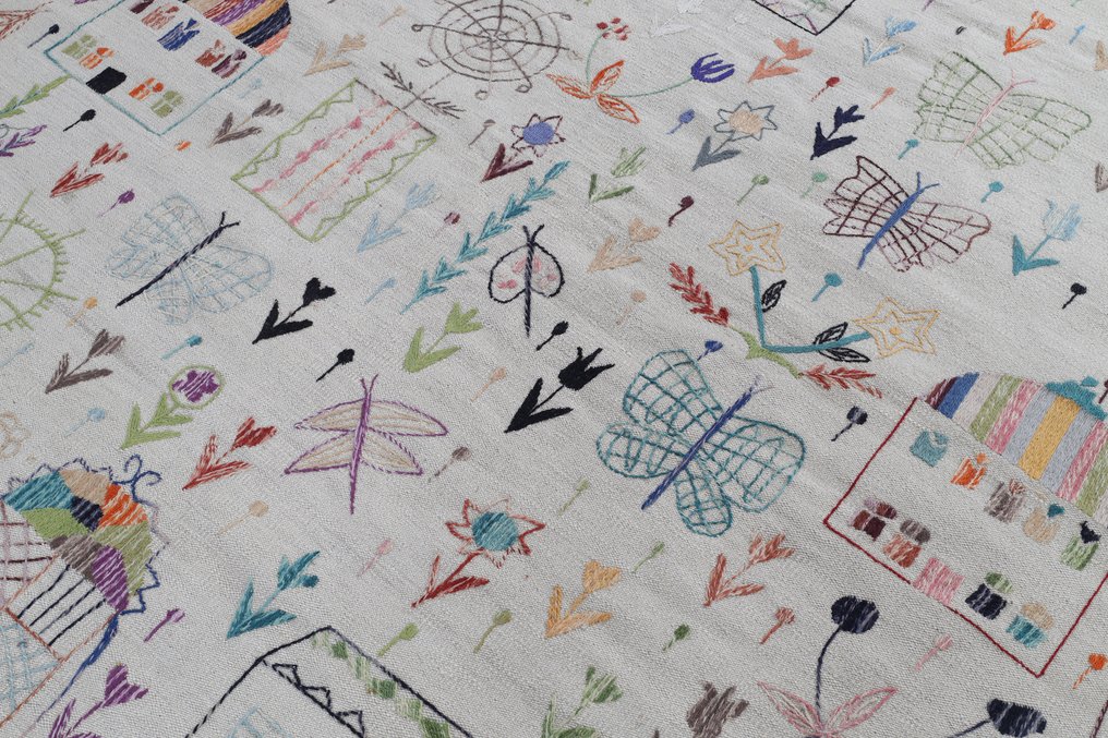 Designer Kilim με μοτίβο κεντήματος - Ονειρο Παιδιού - Χαλί - 234 cm - 179 cm #4.3