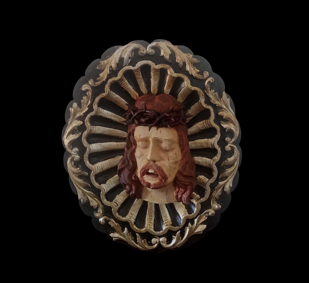 Γλυπτό, Volto di Cristo - 45 cm - Ξύλο #4.3