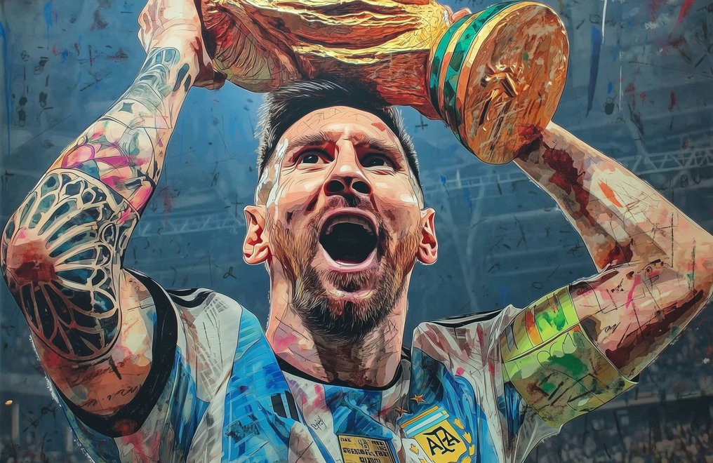 Canvas Fit - Alberto Ricardo - “El Grito Eterno del Campeón: Messi y la Gloria Mundial” #1.0
