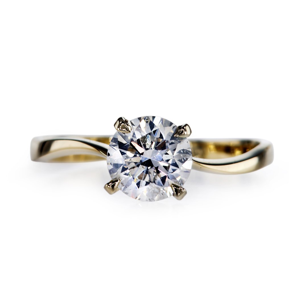 χωρίς τιμή ασφαλείας - Δαχτυλίδι αρραβώνων - 14 καράτια Κίτρινο χρυσό - 1.01ct. tw. Διαμάντι (Φυσικό) #1.0