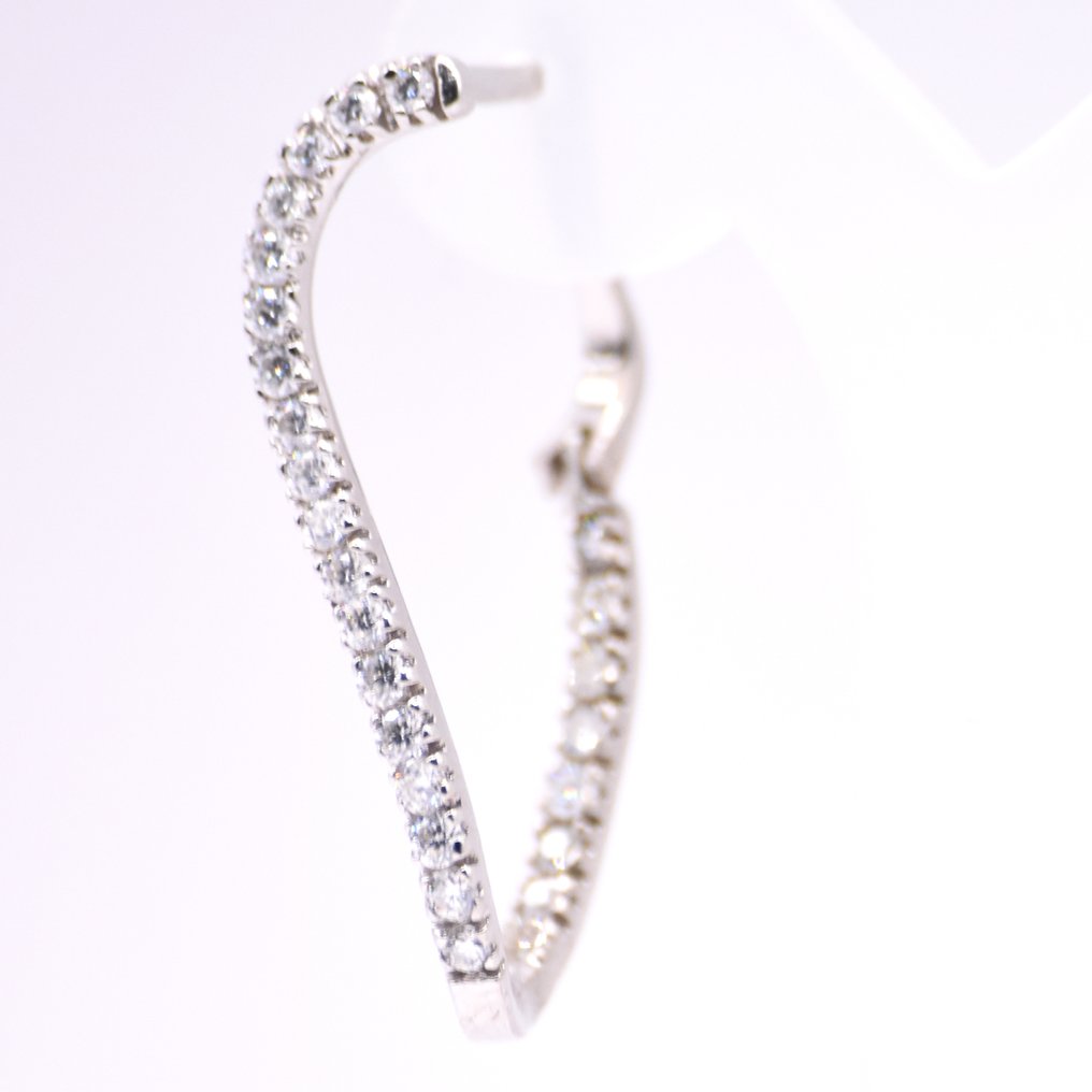 沒有保留價 - 耳環 鉑金 -  0.90ct. tw. 鉆石 (天然)  - 鉆石 #2.1