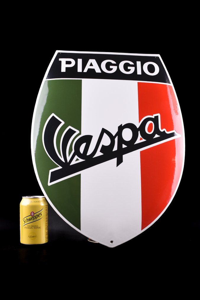 Sign - Vespa - XL Vespa emblem "Italy tricolore"; enamel sign, endures time #4.3