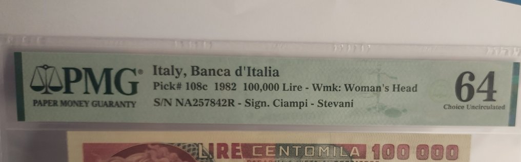 Olaszország. - 100 000 Lire - 1982 - Pick 108c / Gigante BI 83B (Nincs minimálár) #2.1