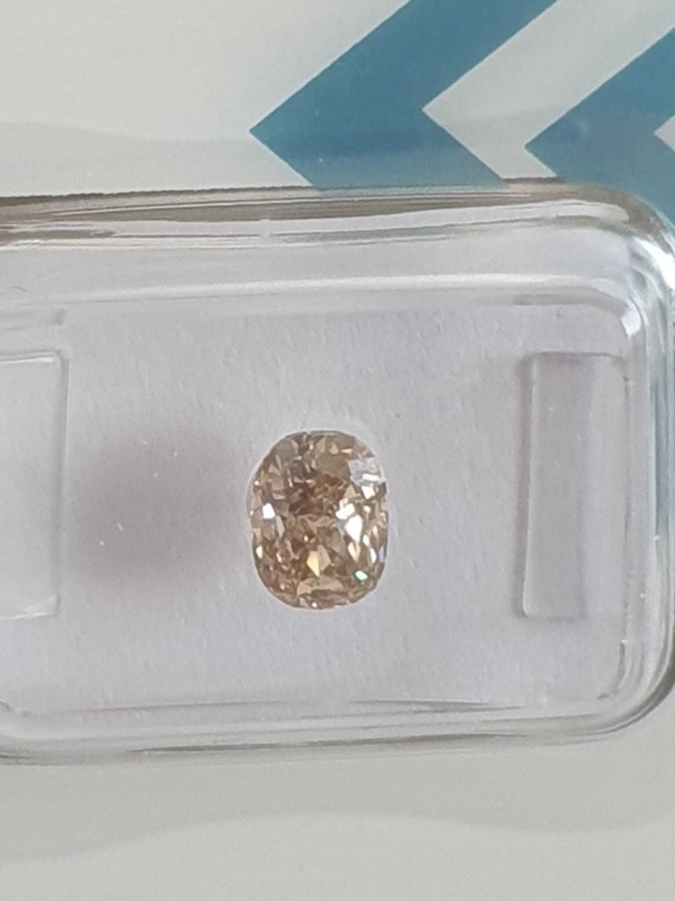 1 pcs Diamant (Colorat natural) - 1.04 ct - Dreptunghi - Fancy light rozaliu, gălbui Maro - SI2 - IGI (Institutul gemologic internațional) #1.0