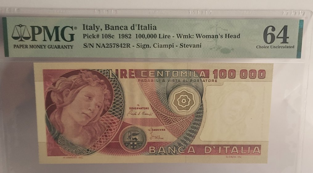 Olaszország. - 100 000 Lire - 1982 - Pick 108c / Gigante BI 83B (Nincs minimálár) #1.0