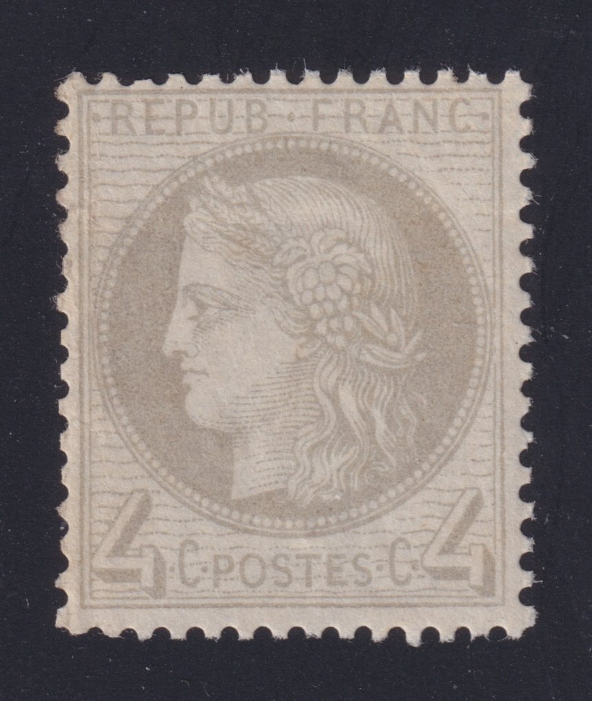 Franciaország 1871 - Classique „Cérès 3. Köztársaság” N° 52, újszerű* aláírt Calves által és hitelesítve JFB Filatélia - Yvert #1.0