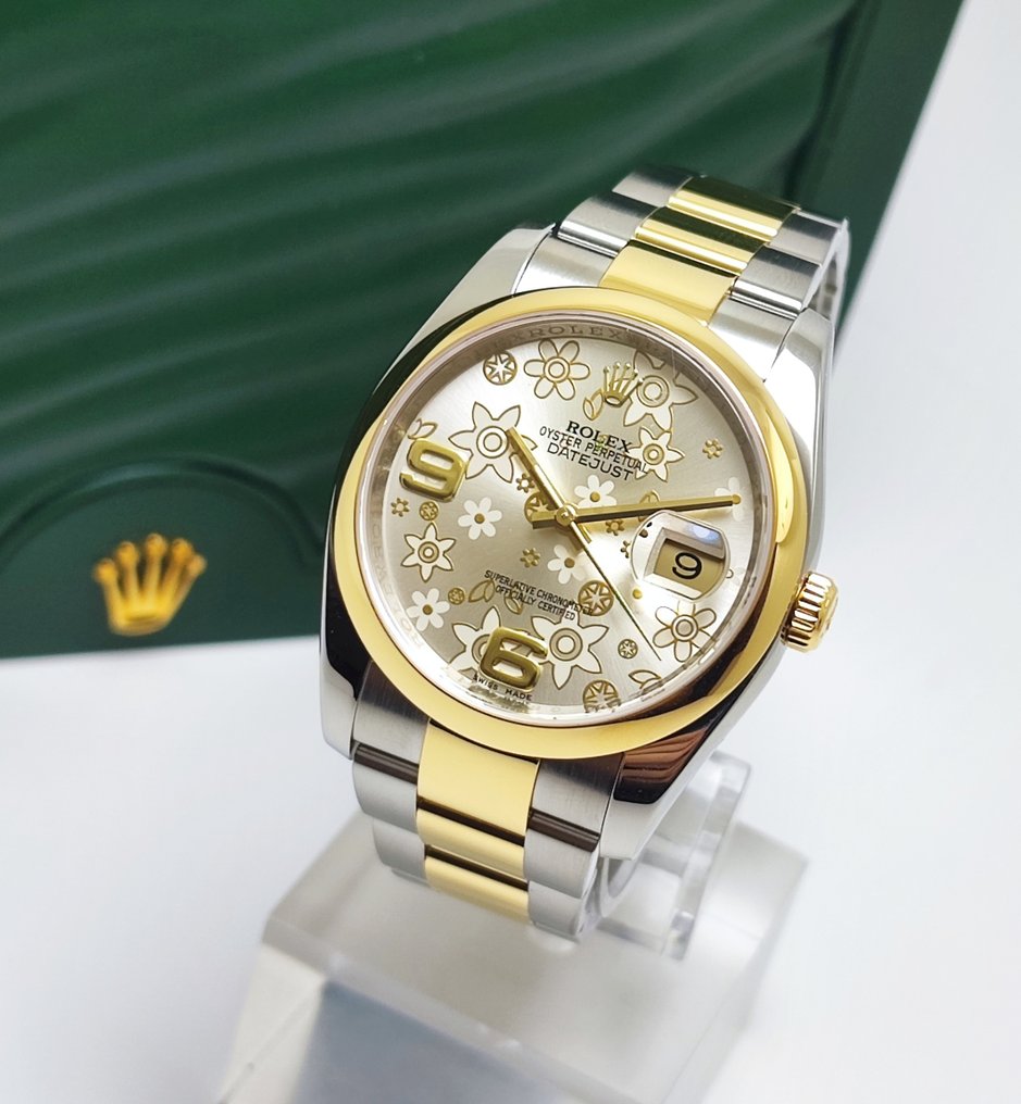 Rolex - Datejust 36 Gold/Steel “Floral Dial” - Ref. 116203 - Άνδρες - 2010-2020 #1.0