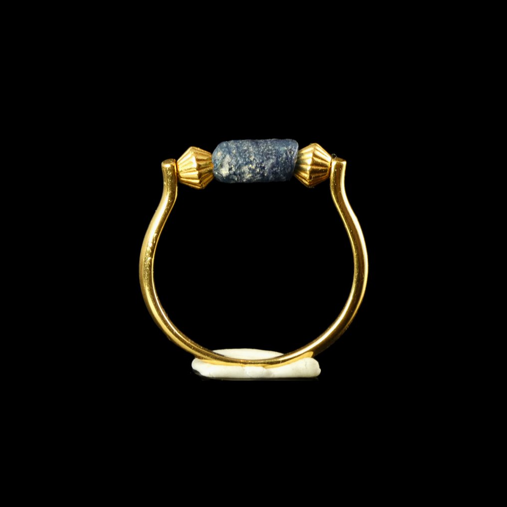 Αρχαίο ρωμαϊκό, Αυτοκρατορικό δαχτυλίδι με ρωμαϊκή μπλε γυάλινη χάντρα  (χωρίς τιμή ασφαλείας) #3.2