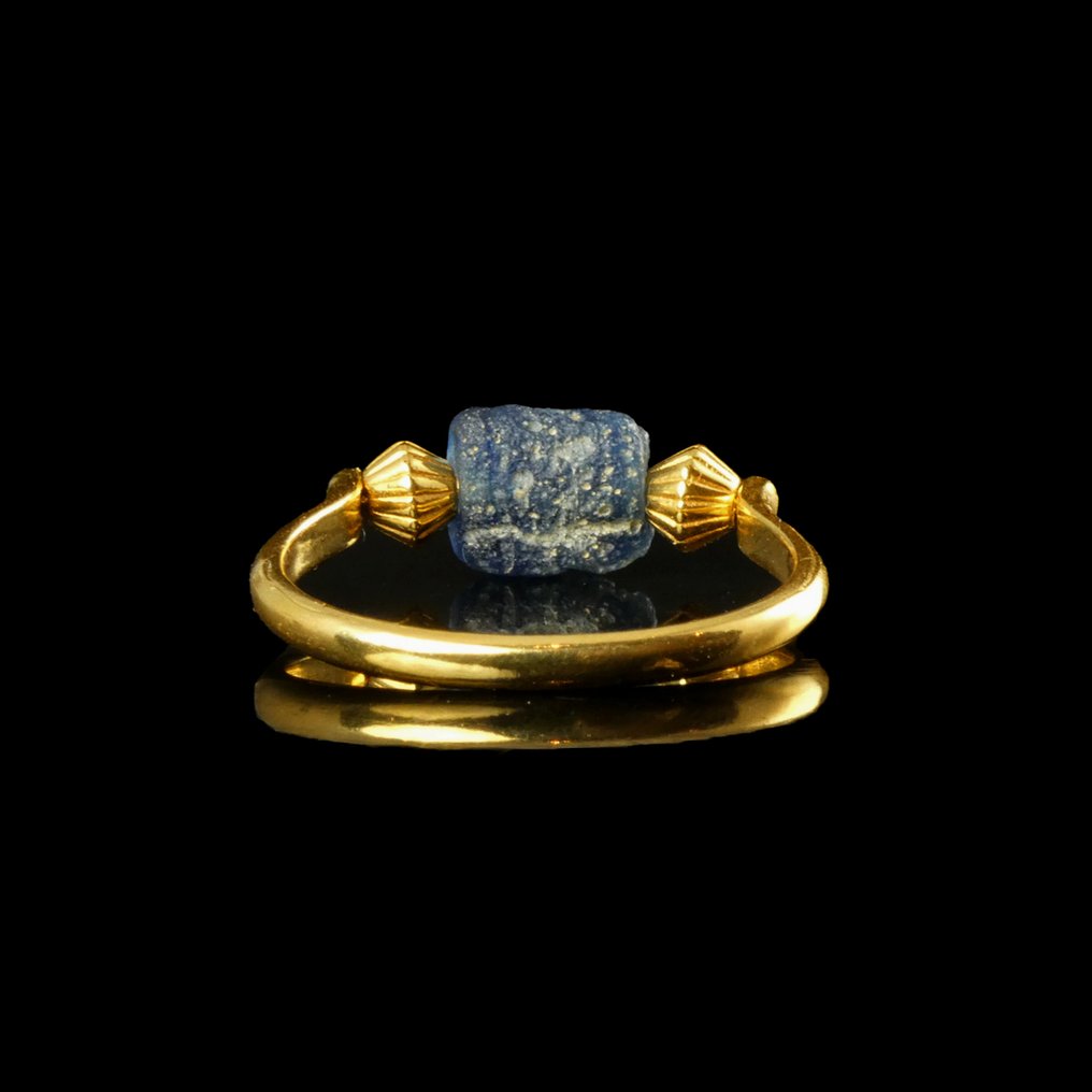 Αρχαίο ρωμαϊκό, Αυτοκρατορικό δαχτυλίδι με ρωμαϊκή μπλε γυάλινη χάντρα  (χωρίς τιμή ασφαλείας) #2.1