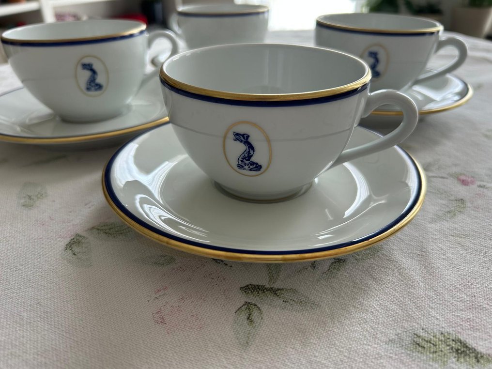 Bernardaud & Co. Limoges - Φλιτζάνι και πιατάκι (4) - Modèle Dauphin - Πορσελάνη #1.0