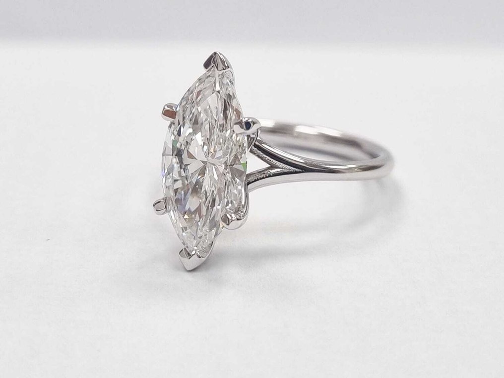 Forlovelsesring - 14 karat Hvitt gull -  3.09ct. tw. Diamant (Lab-dyrket) #3.2