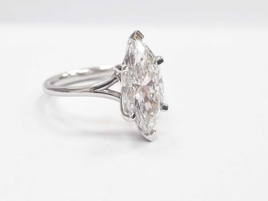 Forlovelsesring - 14 karat Hvitt gull -  3.09ct. tw. Diamant (Lab-dyrket) #1.0