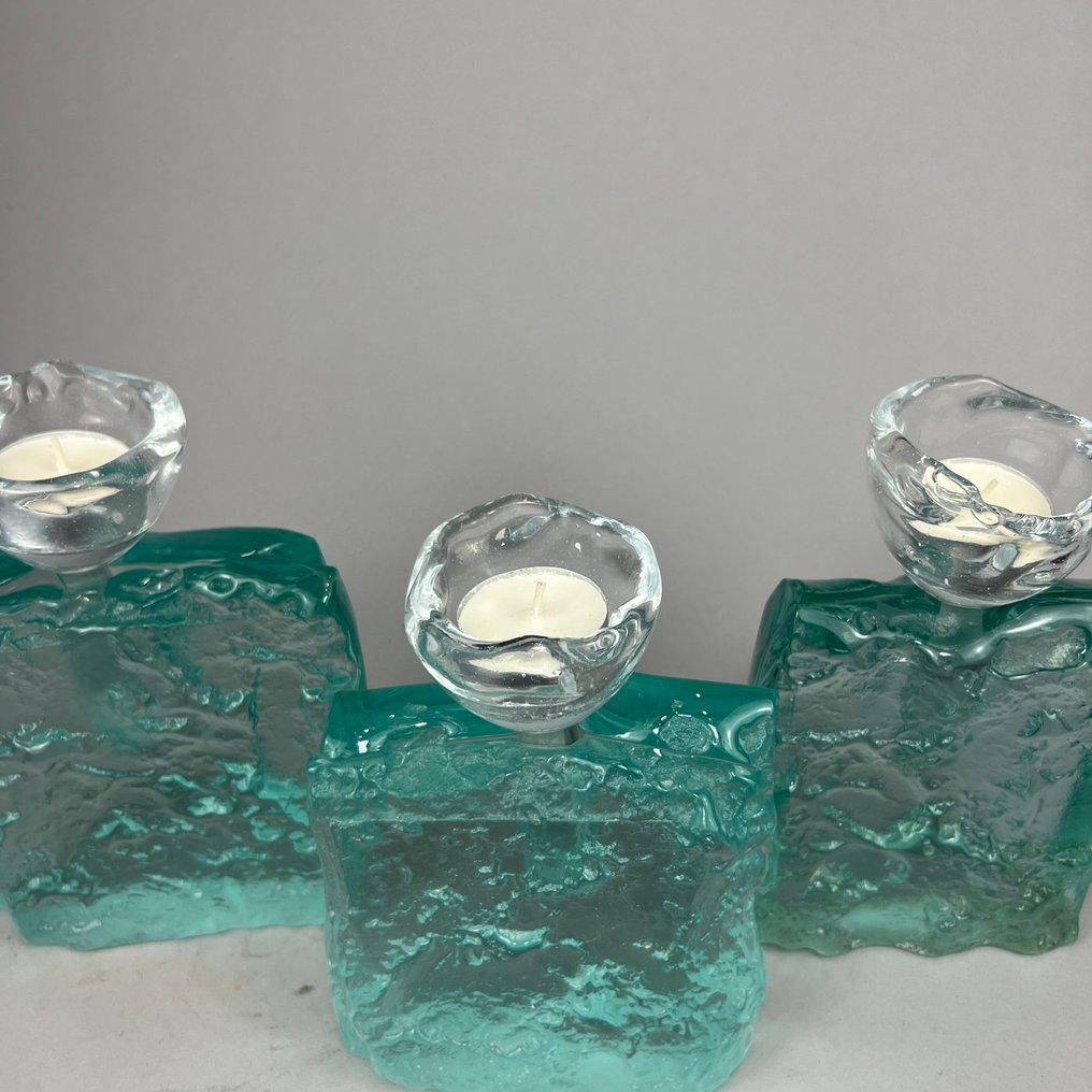 Andrzej Rafalski - 烛台 (3) - 玻璃 - 3个玻璃烛台 #2.1