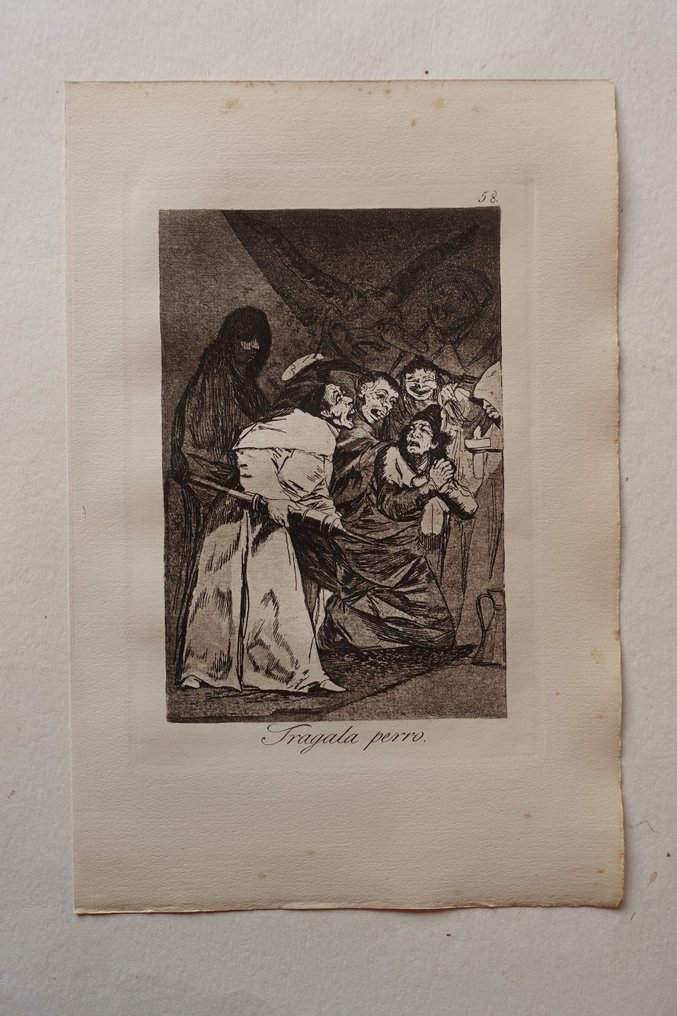 Francisco de Goya (1746-1828) after - Caprichos Blatt #58: Tragala, perro #3.2