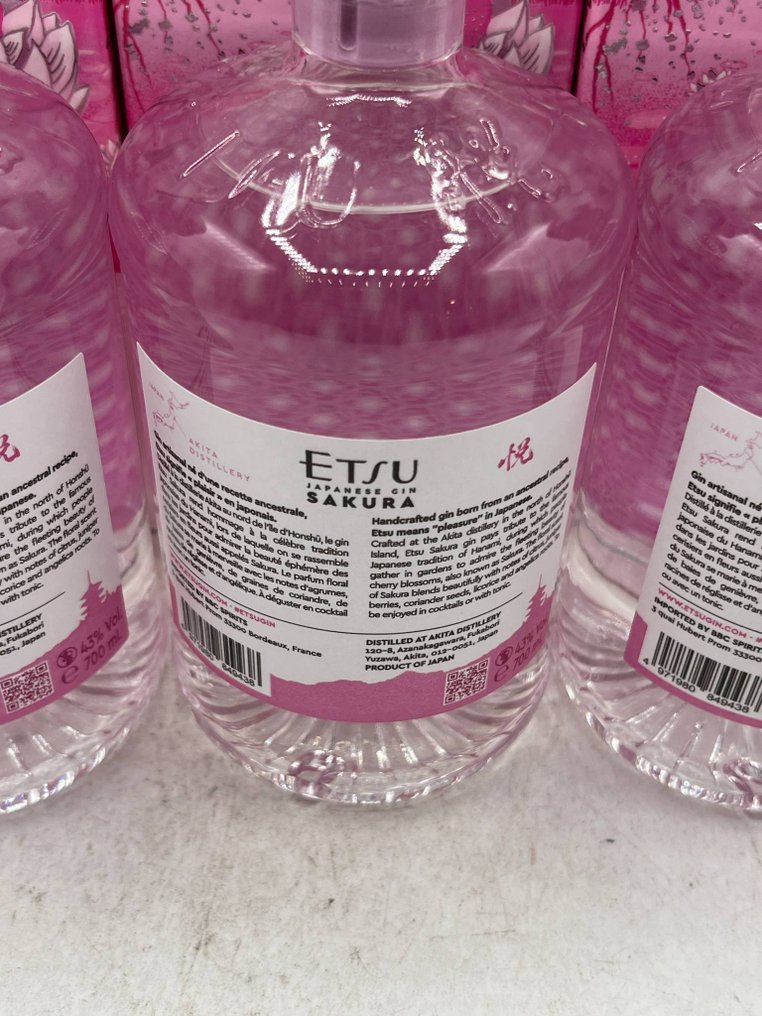 Etsu Japanese Gin - Sakura - 70cl - 3 flessen #2.1