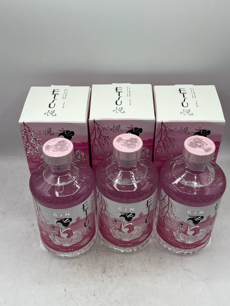 Etsu Japanese Gin - Sakura - 70cl - 3 flessen #3.2