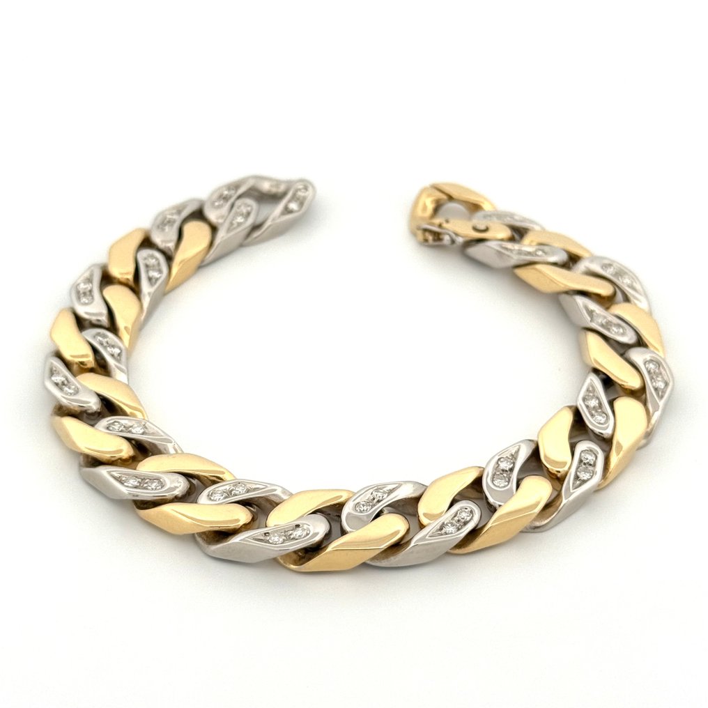 Handmade - 手鈪 - 65.3 g - 18 克拉 黃金, 白金 鉆石 (天然) #1.0