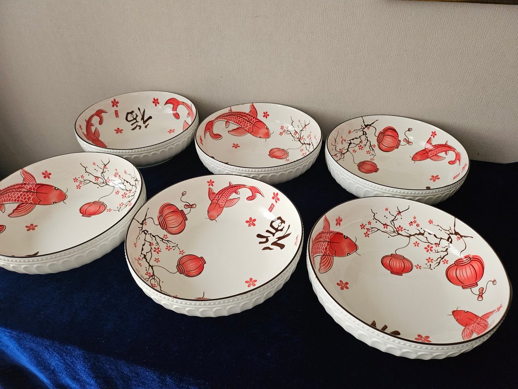 Σετ μπολ (6) - 6 όμορφες ιαπωνικές κούπες με σούπα με νουντλς #1.0