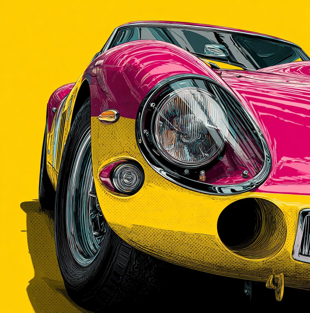 CARCANVAS_IT - SET  of 4 Ferrari 250 GTO in Roy Lichtenstein Pop Art Style style each 50 x 50 cm #4.3