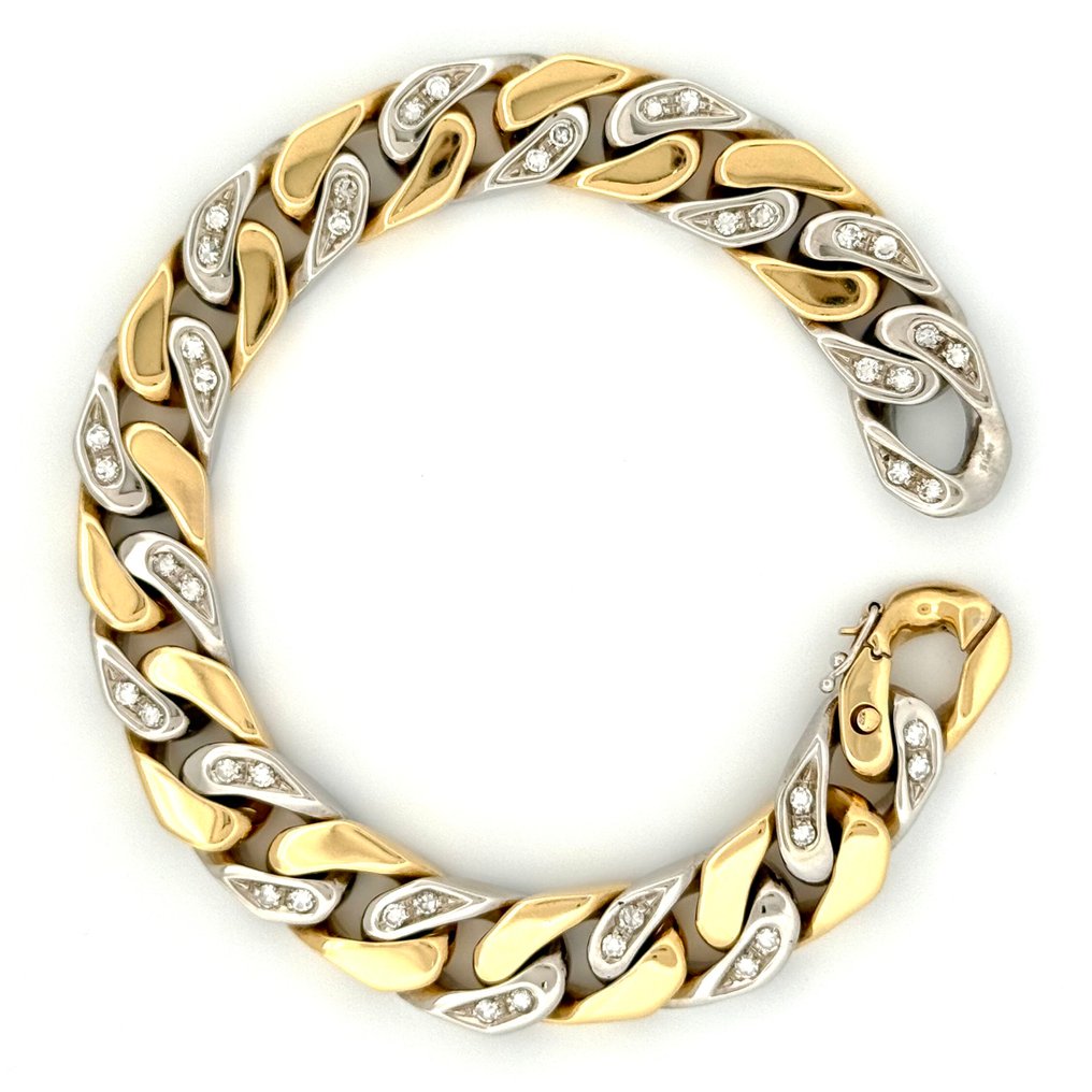 Handmade - 手鈪 - 65.3 g - 18 克拉 黃金, 白金 鉆石 (天然) #2.1