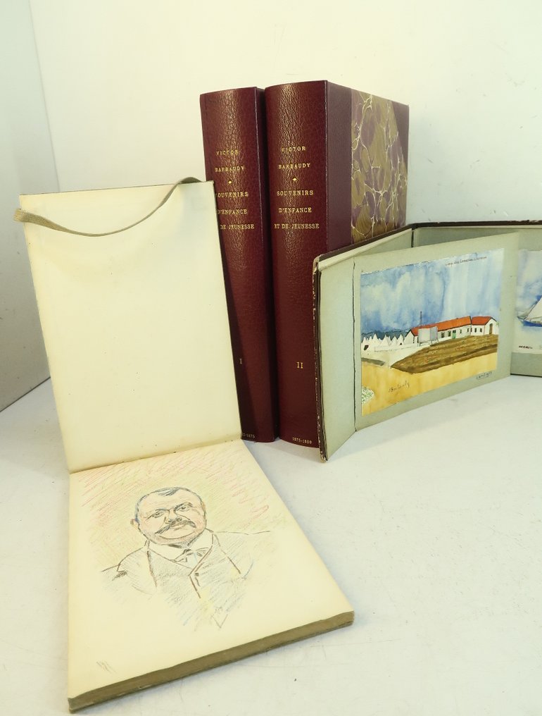 Victor Barbaudy - [Manuscrit calligraphié des souvenirs d'enfance de Victor Barbaudy + carnets de dessins originaux] - 1939 #1.0