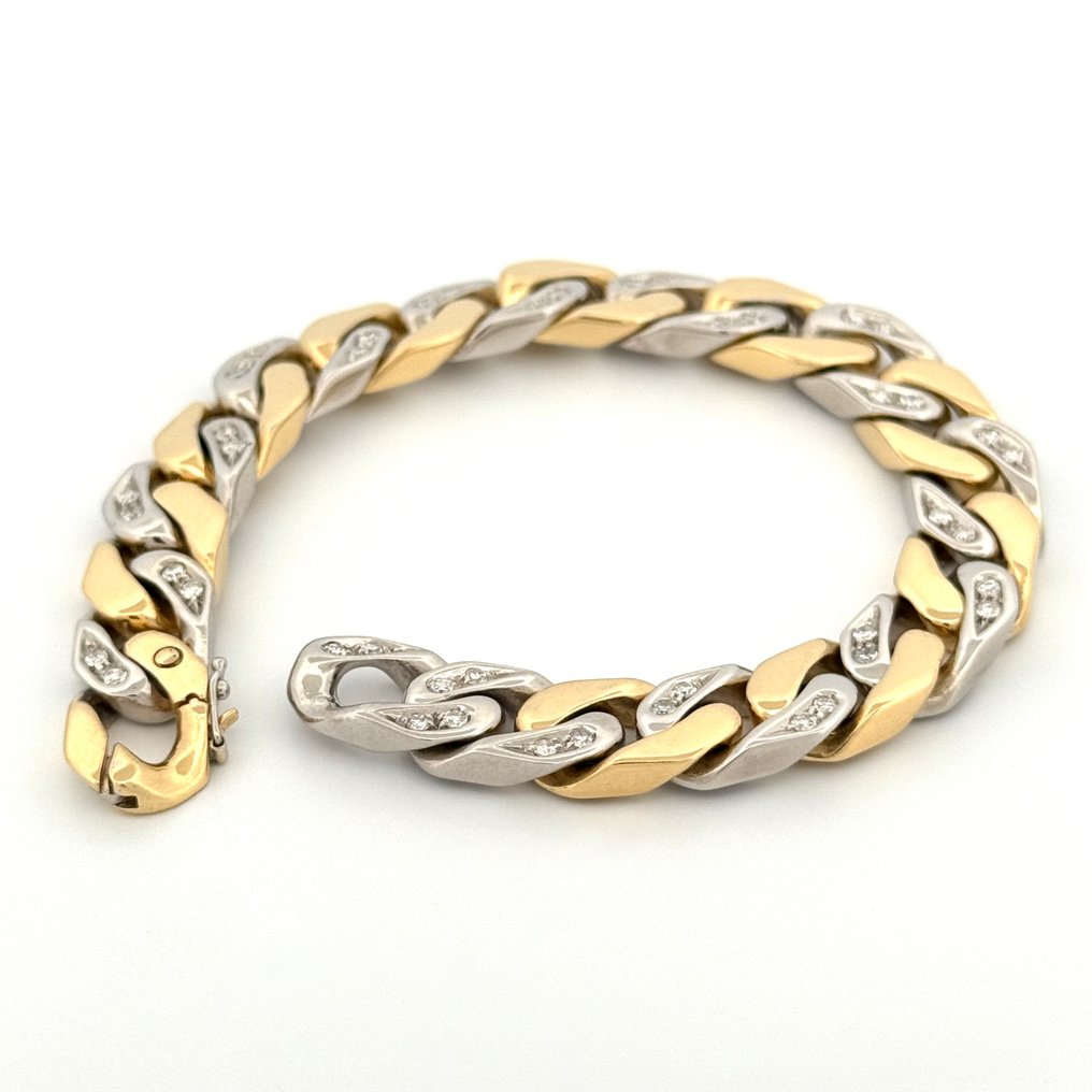 Handmade - 手鈪 - 65.3 g - 18 克拉 黃金, 白金 鉆石 (天然) #4.3