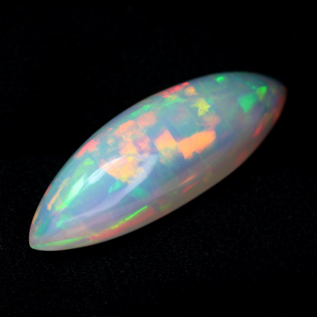 1 pcs 白色 蛋白石 - 13.70 ct - 国际有色宝石协会(ICA GemLab) - 罕见!彩虹色游戏 #1.0