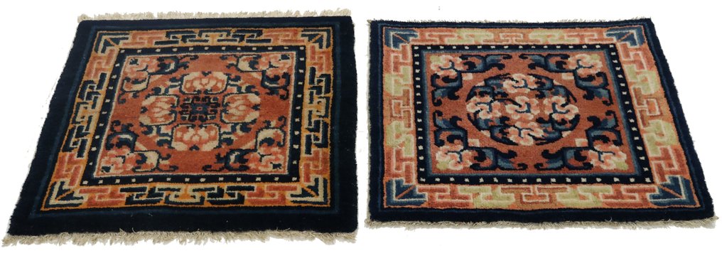 古董中国地毯 - 手工编织 - 小地毯 - 60 cm - 60 cm - 2x #1.0