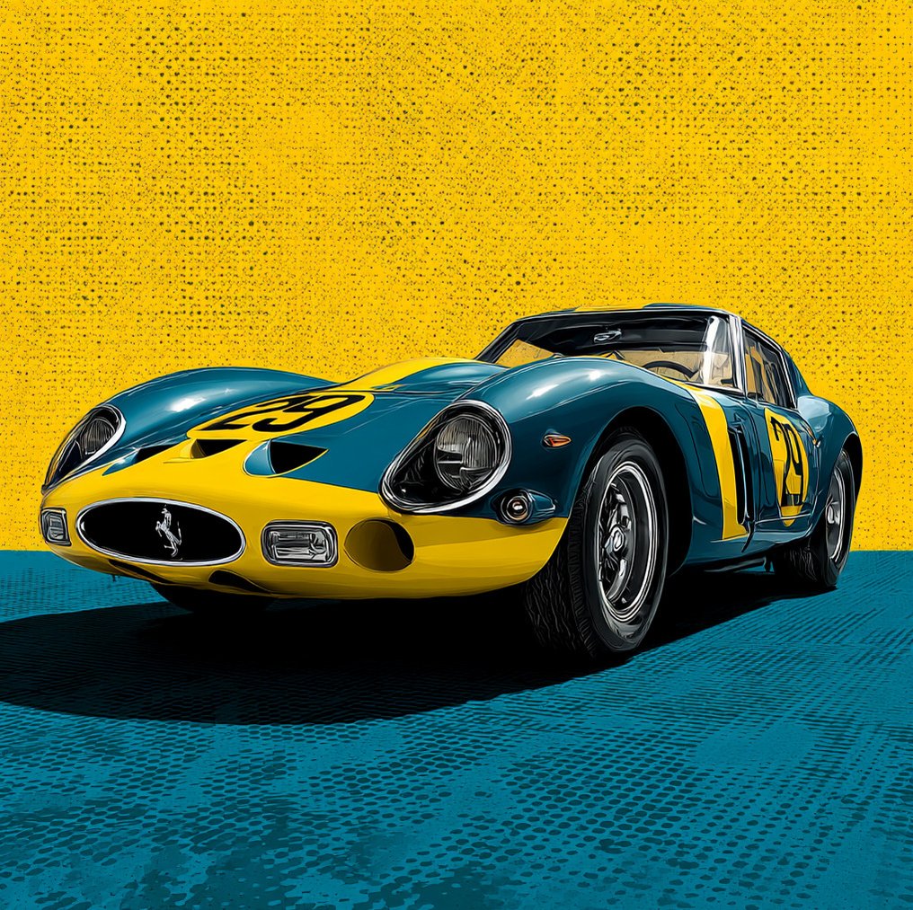 CARCANVAS_IT - SET  of 4 Ferrari 250 GTO in Roy Lichtenstein Pop Art Style style each 50 x 50 cm #3.2