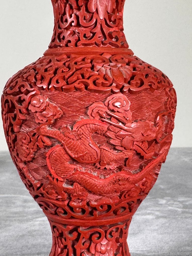 Vas - lac de cinnabar - China - Vase din lac #4.3