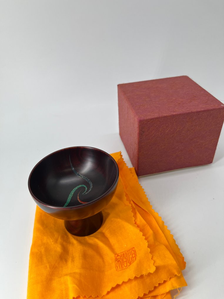 Aizu Lacquer - 佐 Iscribed - Ceașcă - Lemn, Lacar #1.0