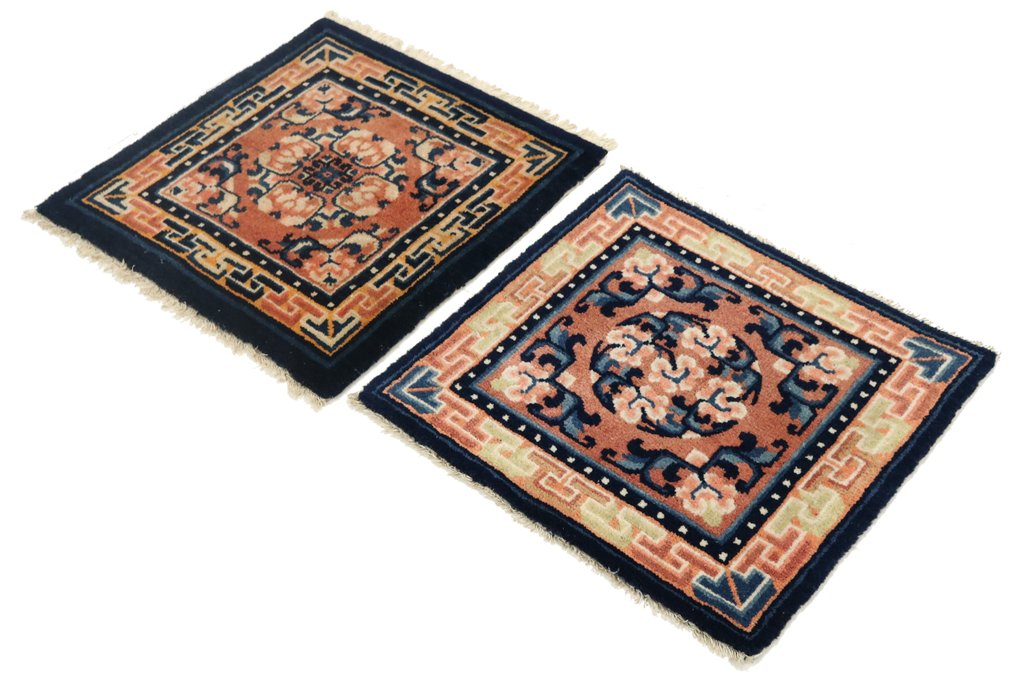 古董中国地毯 - 手工编织 - 小地毯 - 60 cm - 60 cm - 2x #1.0