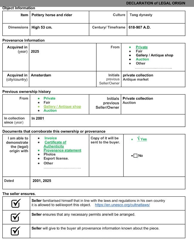 Chinois ancien, empire unifié des Tang Terre cuite Guerrier monté dirigeant un orchestre militaire. Avec TL Test. - 34 cm #4.3