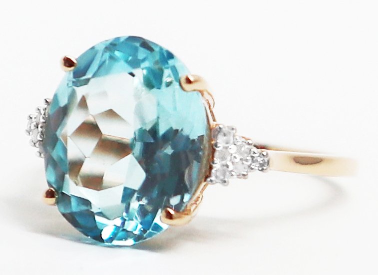 没有保留价 - 戒指 - 14K包金 黄金 黄宝石 - 钻石 #1.0