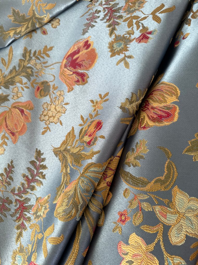 Klassischer Damaststoff. San Leucio kobaltblau. - Stoff  - 2.5 m - 2.8 m #4.3