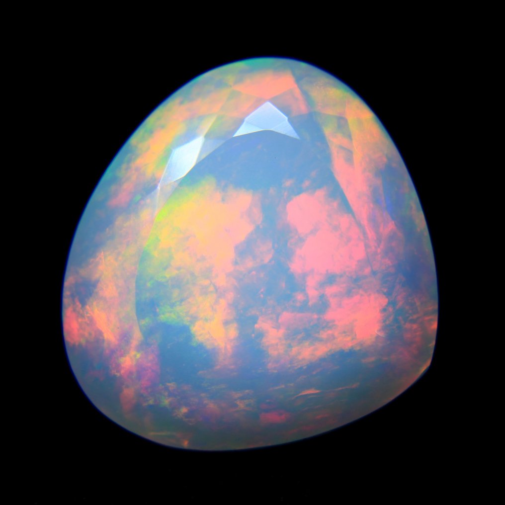 白色 蛋白石 - 25.88 ct - 国际有色宝石协会(ICA GemLab) - Fine Top Pattern #1.0