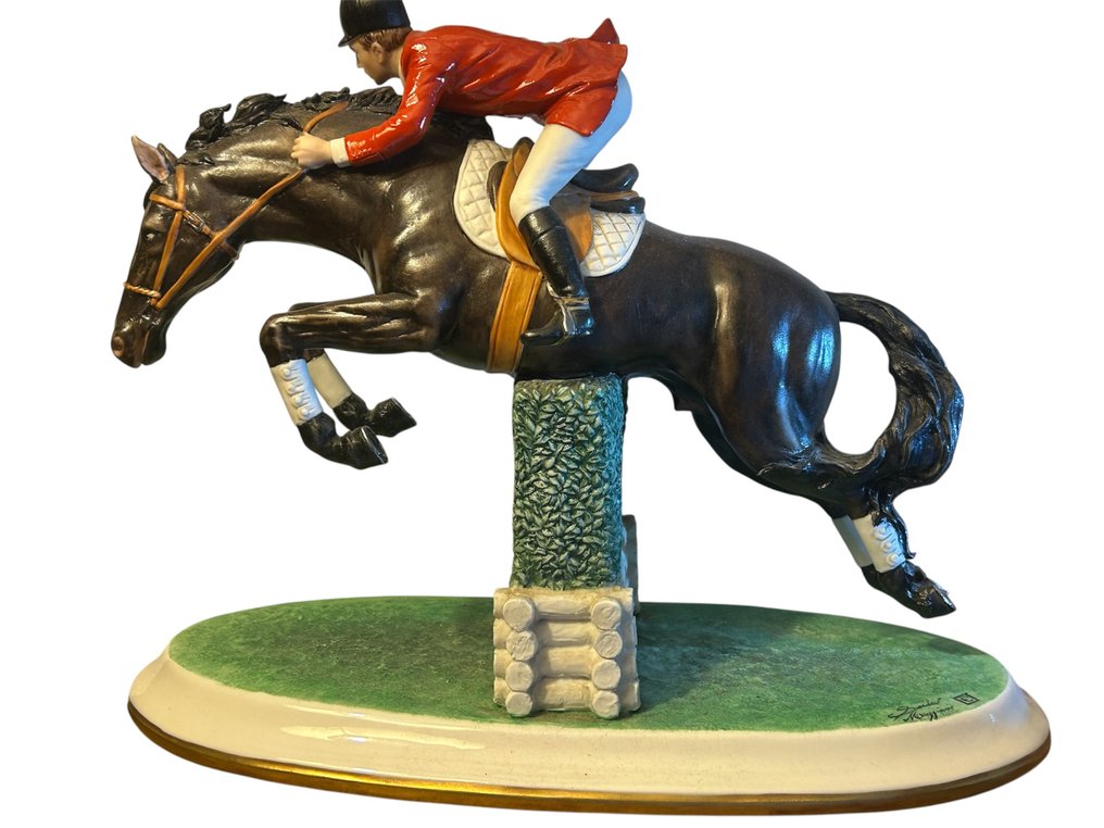 Capodimonte - Αγαλματίδιο - Cavaliere salto ostacoli - Κεραμικό #1.0