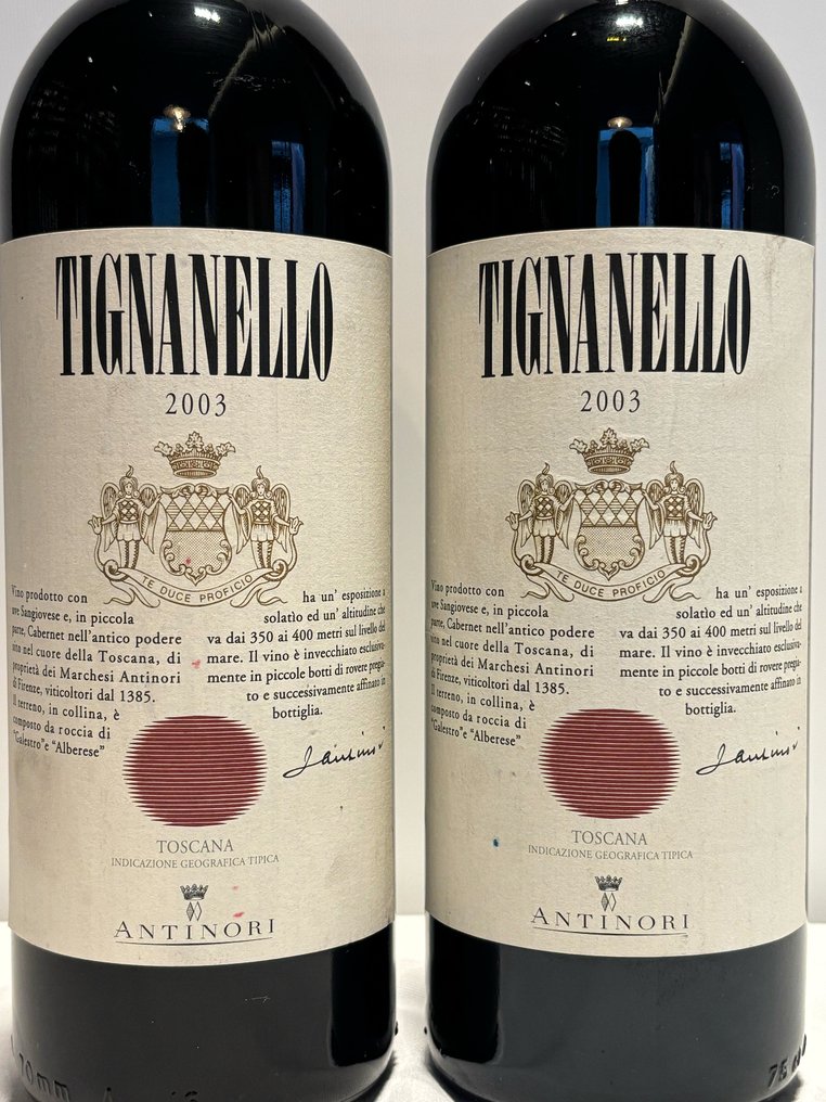 2003 Marchesi Antinori Tignanello - Tuscany IGT - 2 Bottles (0.75L) #2.1
