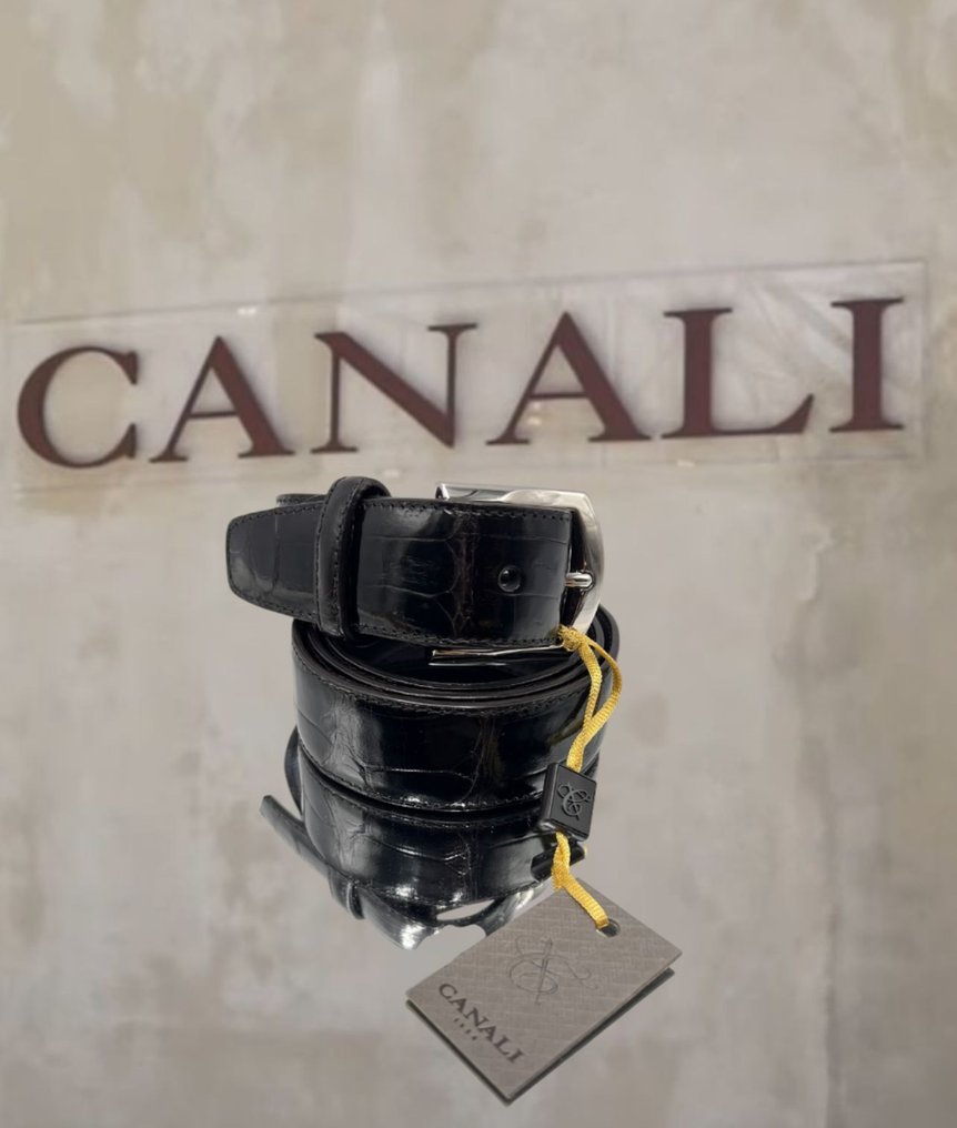 Canali - Canali exclusive crocodile blet CC25 dark brown - Belt #4.3