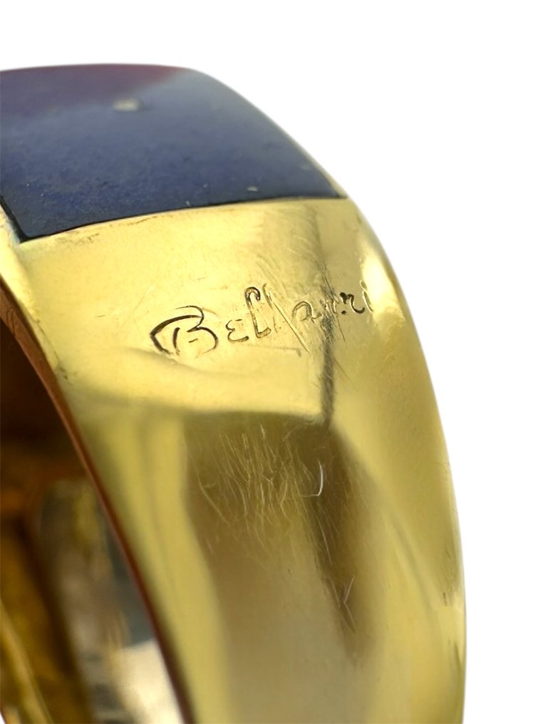 Bague - 18 carats Or blanc, Or jaune, Bague en diamant en or émaillé 18k Bellarri -  0.20ct. tw. Diamant (Naturelle)  #3.2