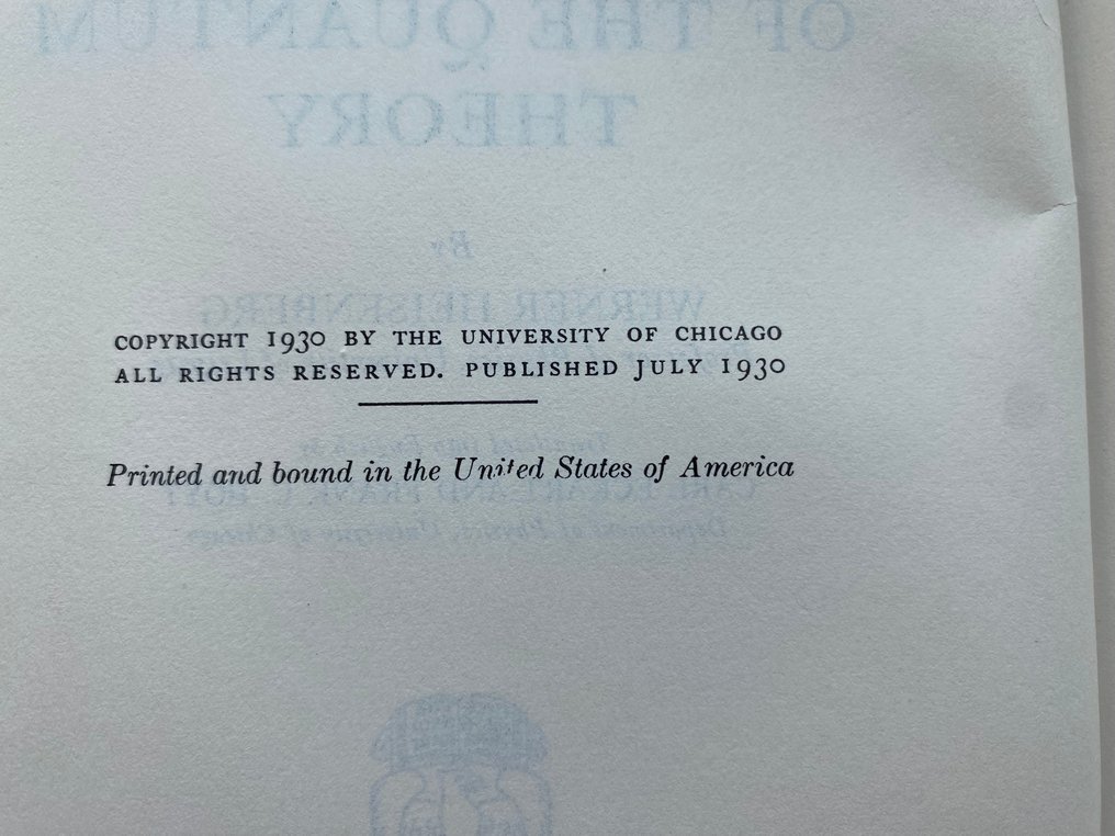 Werner Heisenberg - The Physical Principles of Quantum Theory - 1930 #4.3