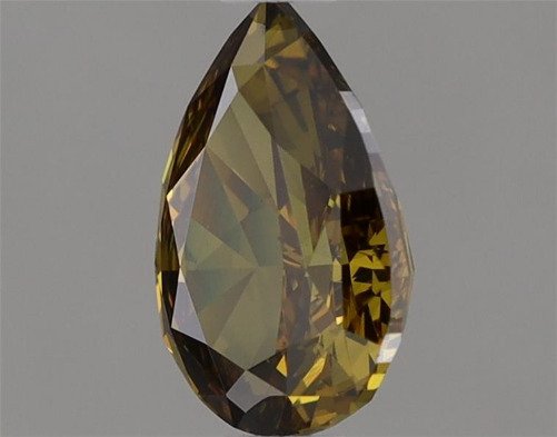 1 pcs Diamant (Couleur naturelle) - 0.73 ct - Poire - Fancy dark Jaune Jaune - SI1 - Gemological Institute of America (GIA) #4.3