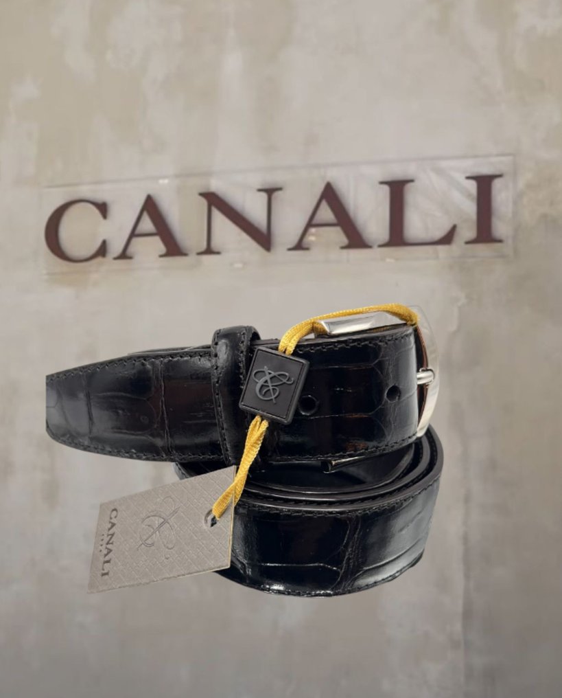 Canali - Canali exclusive crocodile blet CC25 dark brown - Belt #1.0
