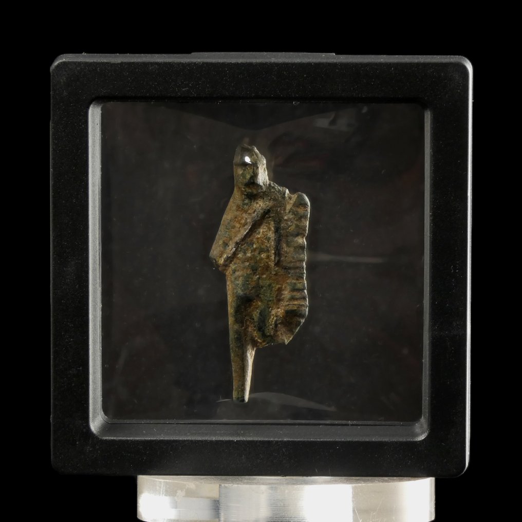 古罗马 银, 黄铜色 许愿墨丘利像 - 展示框中 #1.0