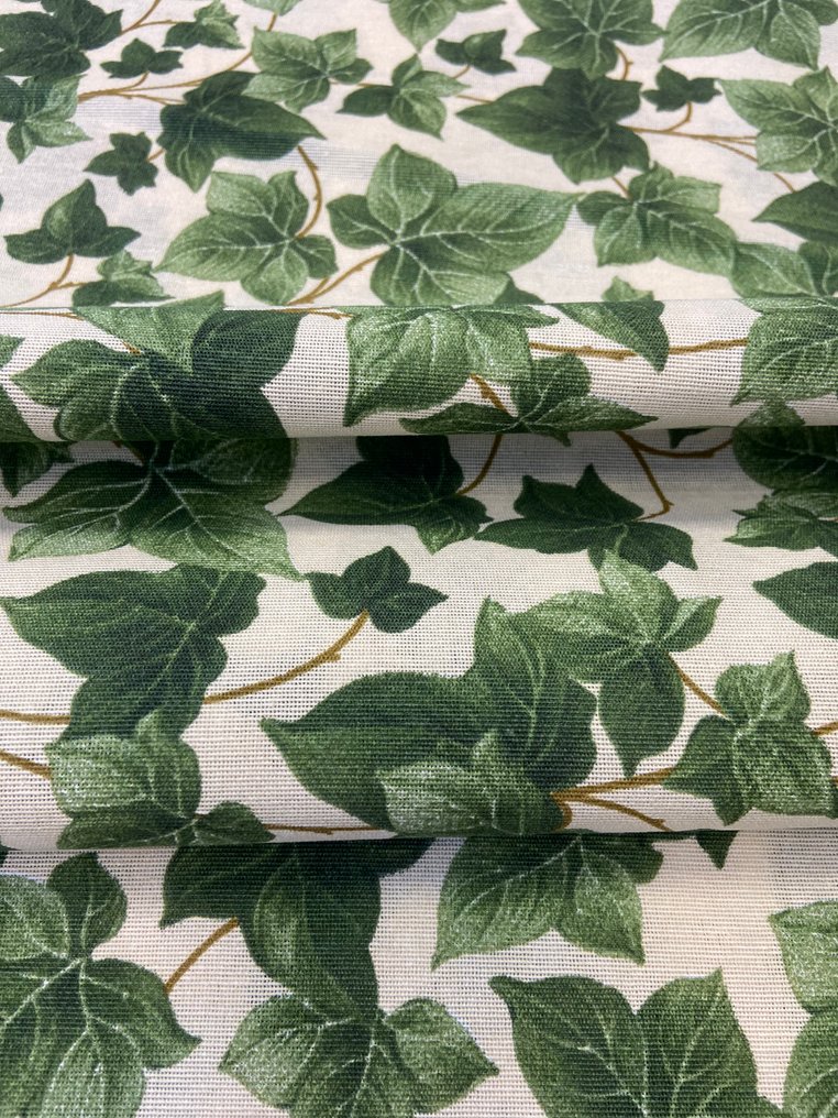 Elegant and delicate fabric with ivy leaves in double height without a reserve! - Textile - 330 cm - 280 cm #1.0