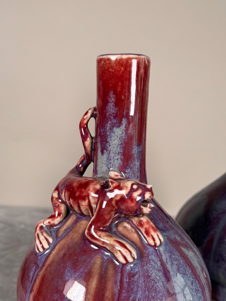 花瓶 - 瓷 - 中国 - Qing Dynasty (1644-1911) - 一对点燃的花瓶 #4.3