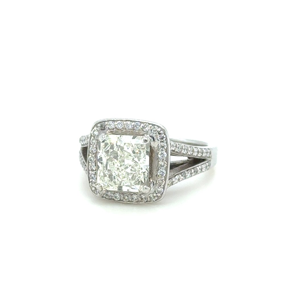 戒指 - 18K包金 白金 -  3.22ct. tw. 钻石 (天然) - 钻石 #1.0