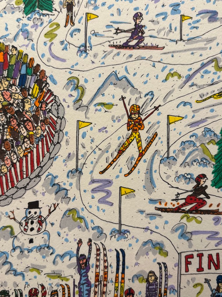 James Rizzi (1950-2011) - Mountains of Fun, original Siebdruck, olympische Winterspiele 1998 #4.3